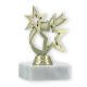 Trofeo figura de plástico estrella Neptuno dorado sobre base de mármol blanco 11,8cm
