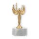 Pokal Kunststofffigur Siegesgöttin goldmetallic auf weißem Marmorsockel 18,2cm