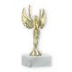 Pokal Kunststofffigur Siegesgöttin gold auf weißem Marmorsockel 17,2cm