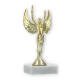 Pokal Kunststofffigur Siegesgöttin gold auf weißem Marmorsockel 16,2cm