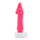 Troféu figura de plástico rainha da beleza cor-de-rosa sobre base de mármore branco 23,7cm