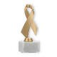 Trofeo figura de plástico lazo dorado metálico sobre base de mármol blanco 18,5cm