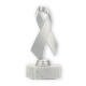 Trophées figurine plastique noeud argent métallique sur socle en marbre blanc 17,5cm