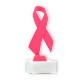 Pokal Kunststofffigur Schleife pink auf weißem Marmorsockel 17,5cm
