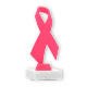 Pokal Kunststofffigur Schleife pink auf weißem Marmorsockel 16,5cm