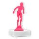 Pokal Kunststofffigur Schwimmerin pink auf weißem Marmorsockel 12,3cm
