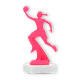 Troféu figura de basquetebol de plástico rosa sobre base de mármore branco 16,5cm