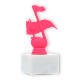Trophy plastic figure note pink on white marble base 14,3cm