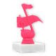 Trofeo figura de plástico nota rosa sobre base de mármol blanco 12,3cm
