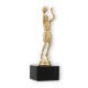 Trophy plastic figure female basketball gold metallic on black marble base 20,3cm