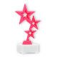 Pokal Kunststofffigur Stern Jupiter pink auf weißem Marmorsockel 18,2cm