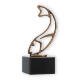 Trofeo figura contorno pez oro viejo sobre base mármol negro 16.3cm