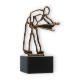 Trophy contour figure billiards player old gold on black marble base 16.2cm