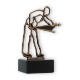 Trophy contour figure billiards player old gold on black marble base 15.2cm