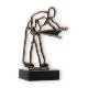 Coppa contorno figura giocatore di biliardo oro antico su base di marmo nero 14,2 cm