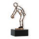 Trofeo contorno figura petanca oro viejo sobre base mármol negro 15,5cm