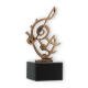 Trofeo figura contorno nota de música oro viejo sobre base de mármol negro 16.3cm