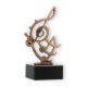 Trophy contour figure music note old gold on black marble base 15.3cm
