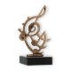 Trophy contour figure music note old gold on black marble base 14.3cm