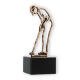 Trophy contour figure golfer old gold on black marble base 16.4cm