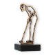 Coppe con figura di golfista in oro antico su base di marmo nero 14,4 cm