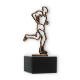 Trofeo contorno figura corredor oro viejo sobre base mármol negro 16.4cm