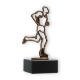 Trophy contour figure runner old gold on black marble base 15.4cm