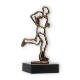 Trophy contour figure runner old gold on black marble base 14.4cm