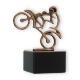 Figura de contorno de troféu em ouro velho motorcross sobre base de mármore preto 12,5cm