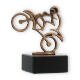 Beker contour figuur motorcross oud goud op zwart marmeren voet 11.5cm