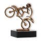 Figura de contorno de troféu em ouro velho motorcross sobre base de mármore preto 10,5cm