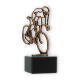 Trofeo contorno figura ciclista oro viejo sobre base mármol negro 16,5cm