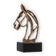 Coppa contorno cavallo oro antico su base di marmo nero 15,4 cm