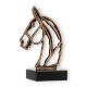 Trofeo figura contorno caballo oro viejo sobre base mármol negro 14.4cm