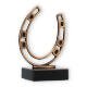 Trophy contour figure horseshoe old gold on black marble base 12.7cm