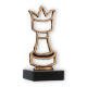 Trophy contour figure chess piece old gold on black marble base 14.4cm