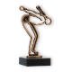 Trophy contour figure swimmer old gold on black marble base 15,0cm