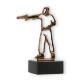 Trofeo figura contorno pistola oro viejo sobre base mármol negro 15.4cm