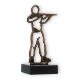 Trofeo figura contorno fusil tiro oro viejo sobre base mármol negro 14.9cm