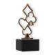 Trophy contour figure playing cards old gold on black marble base 16.6cm