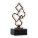 Trophy contour figure playing cards old gold on black marble base 15.6cm