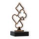 Trophy contour figure playing cards old gold on black marble base 14.6cm