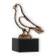 Trophy contour figure dove old gold on black marble base 14.4cm