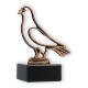 Trophy contour figure dove old gold on black marble base 13.4cm