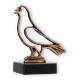 Trophy contour figure dove old gold on black marble base 12.4cm