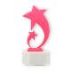 Trophy plastic figure star Pluto pink on white marble base 18,2cm