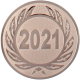Emblema em alumínio bronzeado gravado 25mm - ano 2021
