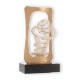Trofeo Zamak figura Marco Baloncesto dorado y blanco sobre base de madera negra 23,5cm