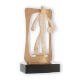 Coppa Zamak figura Cornice Skittles oro e bianco su base di legno nero 23,5 cm