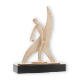Bekers Zamak figuur Vlam Petanque goud-wit op zwart houten voet 26,7cm
